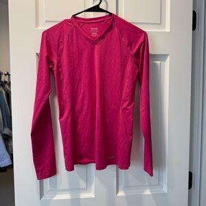 Reebok Fuchsia Long Sleeve Active Top Tech dry wick fabric